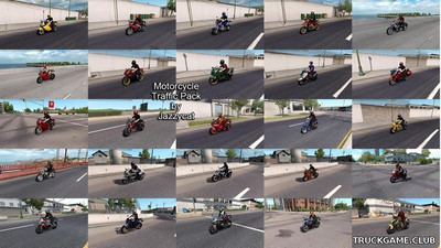 Мод "Motorcycle traffic pack by Jazzycat v6.5.4" для American Truck Simulator