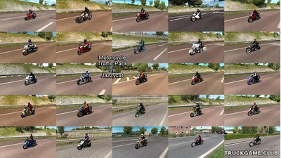 Мод "Motorcycle traffic pack by Jazzycat v6.5.6" для Euro Truck Simulator 2